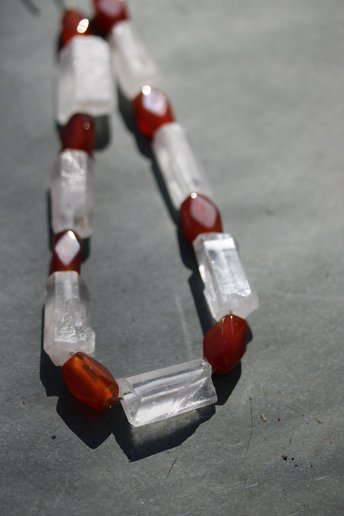 Reproduction Viking Age Faceted Carnelian and Rock Crystal Bead Festoon Copied from Norse Artifacts SCA LARP Living History Real Gemstones