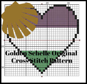 Genderqueer Pride Heart Cross Stitch Kit with Naturally Dyed or DMC Embroidery Floss!