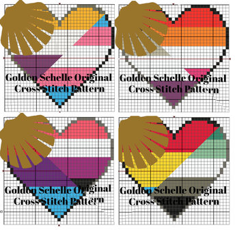 MASTER PACK Pride Heart Cross Stitch Patterns - ALL 11 Patterns! - Digital Download Only!